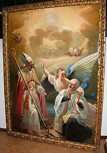 The ecstasy of Saint Vincent de' Paoli, with a saintly bishop.